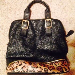 Black and Cheetah print purse