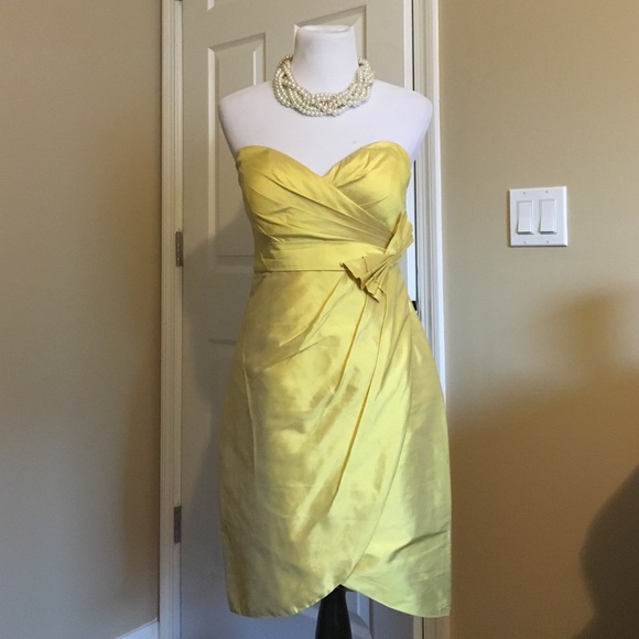 Jenny Yoo Silk Yellow Tulip Dress