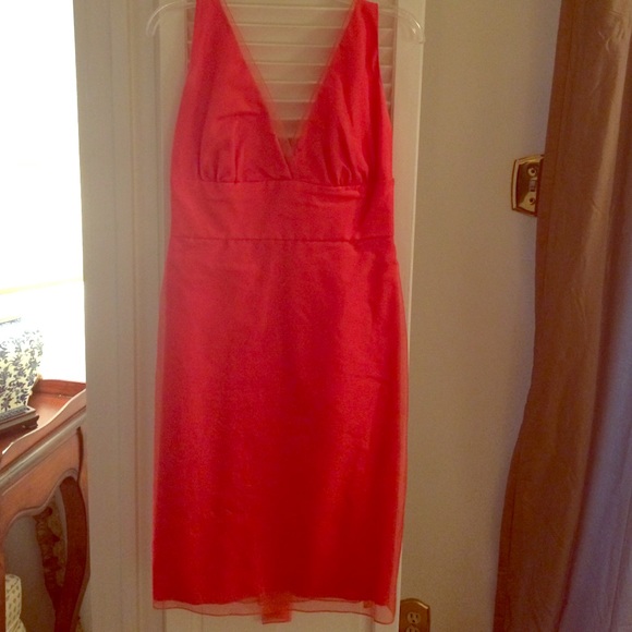 Vera Wang Bridesmaid Dress Coral Pink Size 10 - Picture 1 of 4