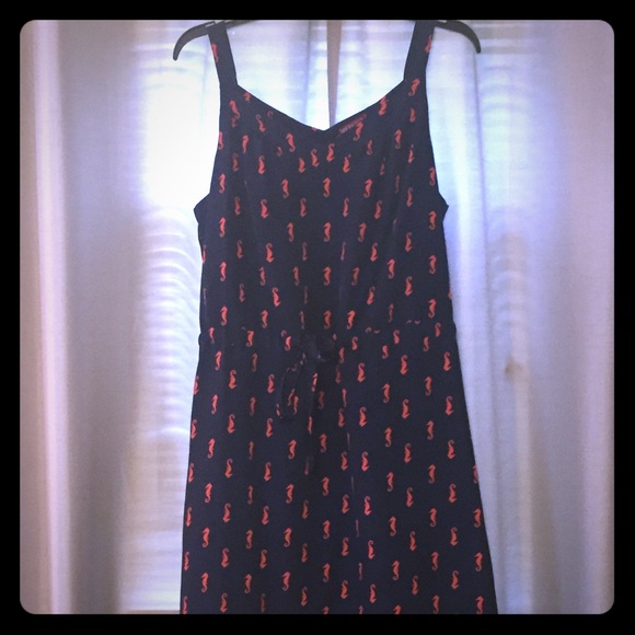 L - Merona - Navy Seahorse print Dress
