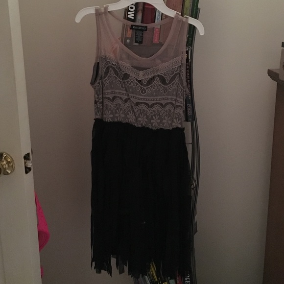 Lace and fringe juniors dress