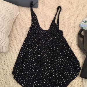 flowy romper with polka dots