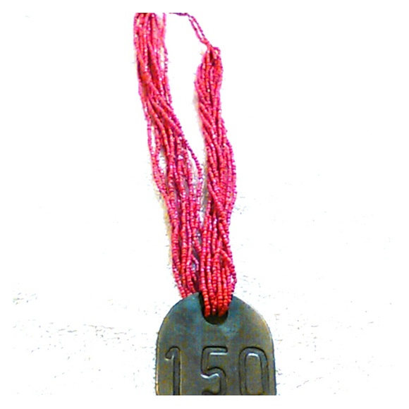 Metal Cow ear tag marker necklace