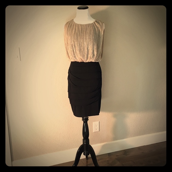 Metallic & Black Cocktail Dress