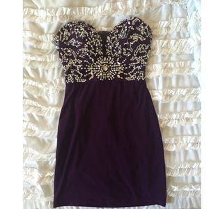 Gorgeous short purple prom dress