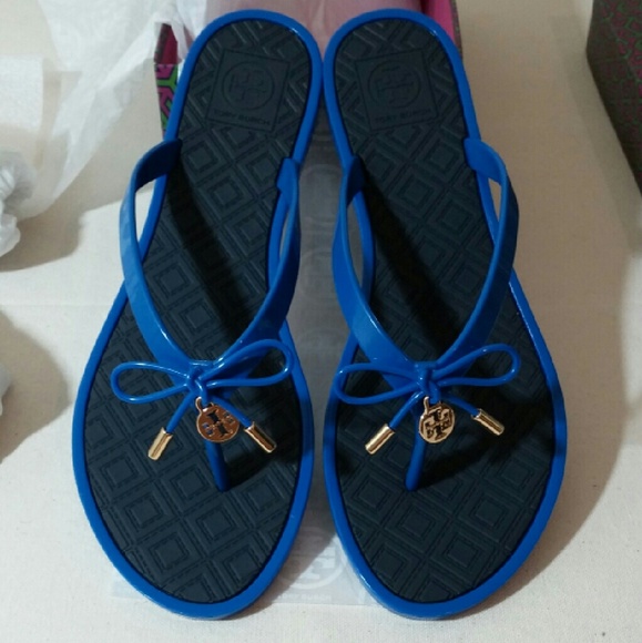 Tory Burch Jelly Bow Thong Sandal Color: Blue/Navy