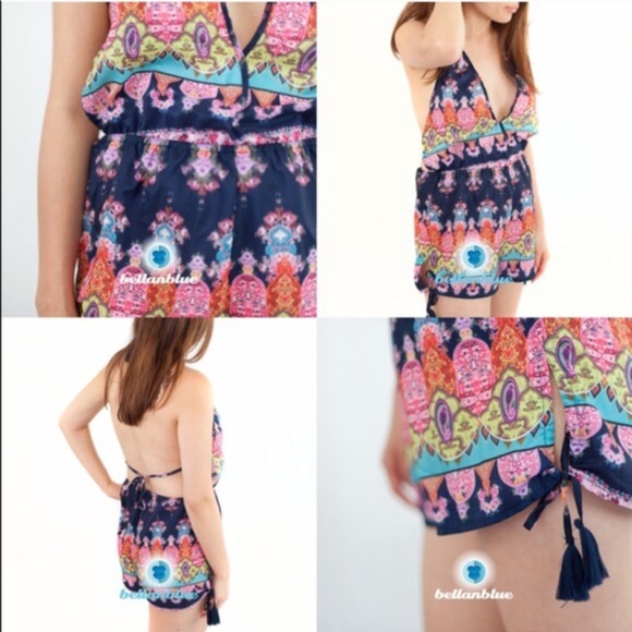 The SEYLA BLUE tassel romper - PURPLE MIX - Picture 3 of 3