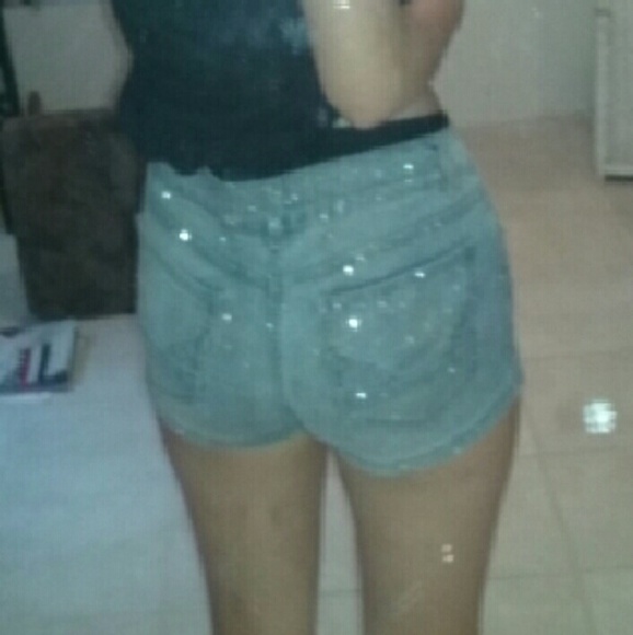 GLITTER DENIUM SHORTS - Picture 2 of 4
