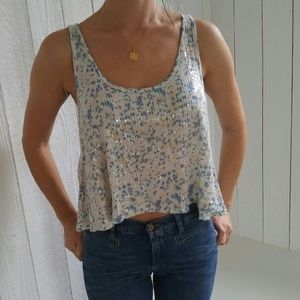 Free People Cropped Sequin Top