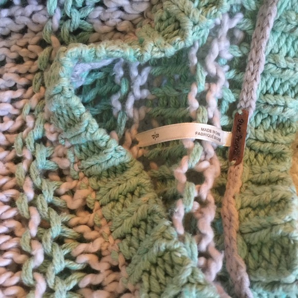 NWOT FREE PEOPLE open weave sweater cotton & silk - Picture 2 of 3