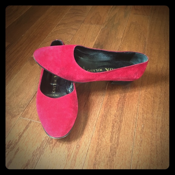 Prada suede reddish pink flats 37 / 7