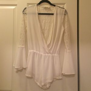 Hippie Love White Lace Romper barely worn