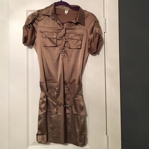 Gold Silk Military Like Dress