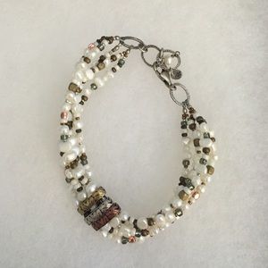 Silpada B2188 Pearl Silver Copper Brass Bracelet