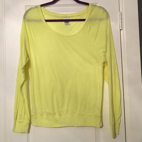 Victoria's Secret Pink Neon Yellow Casual Top