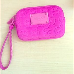 Michael Kors Neoprene Hot Pink Wristlet