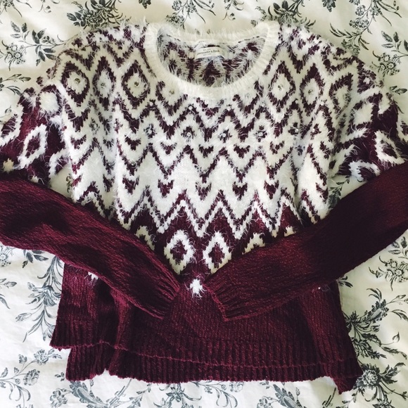 A&F Burgundy Knit Sweater