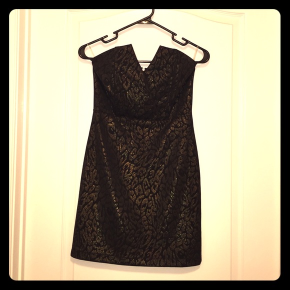 Leopard print black/gold dress