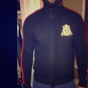 Polo lamb skin zip up sweater