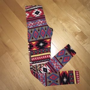 Multi Color Aztec Pattern Leggings