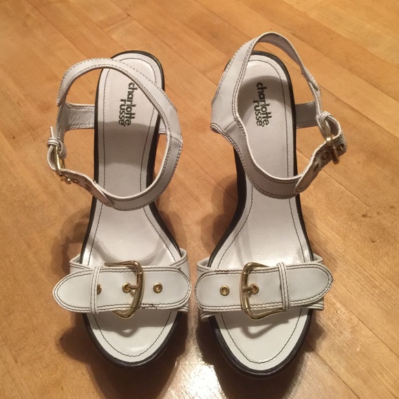 Charlotte Russe White Cork Wedges!