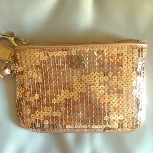Sequin Wristlet in dark rose gold