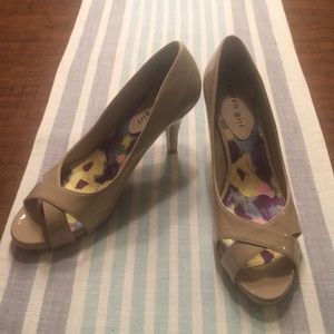 Madden Girl Patent Nude Open Toe Pumps