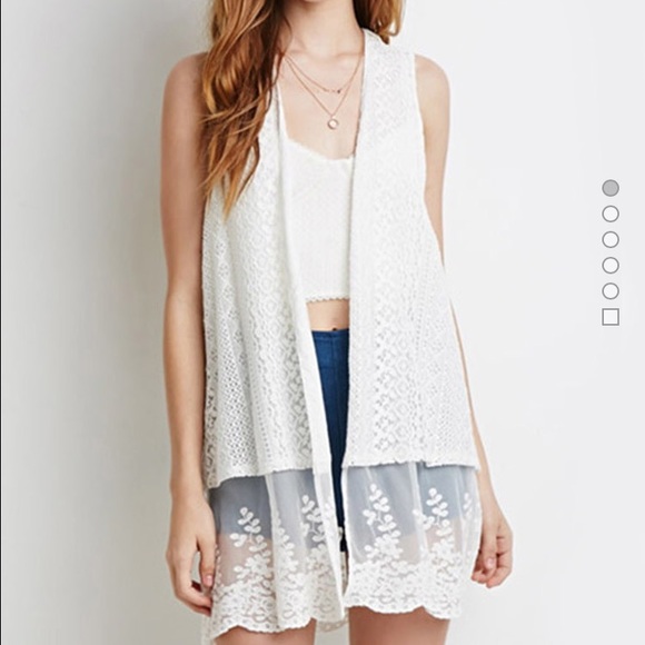Lace Mesh-Paneled Vest