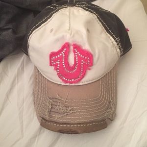 True religion studded rhinestone baseball hat