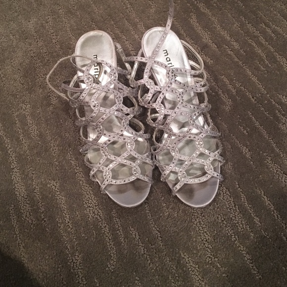 Silver sparkly heels