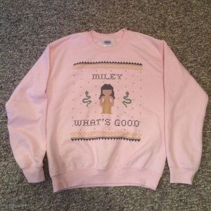 "Miley What's Good" funny crewneck. nicki minaj