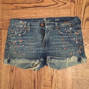 Seven For All Mankind Paint Splattered Shorts