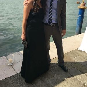 Saks Fifth Ave Strapless Black Evening Gown