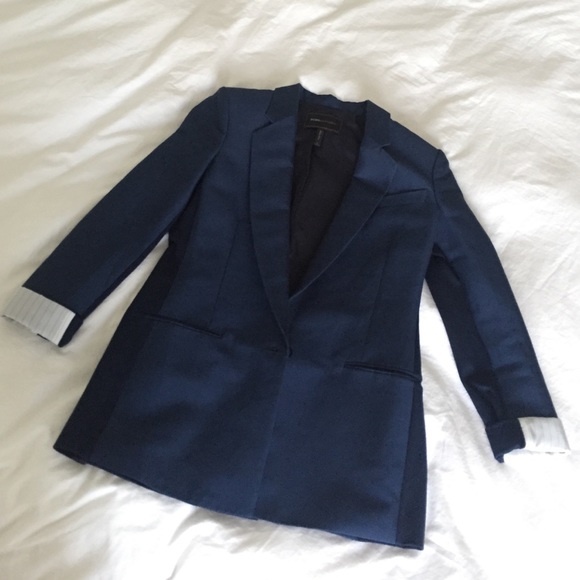 BCBG Maxazria blue silk blazer