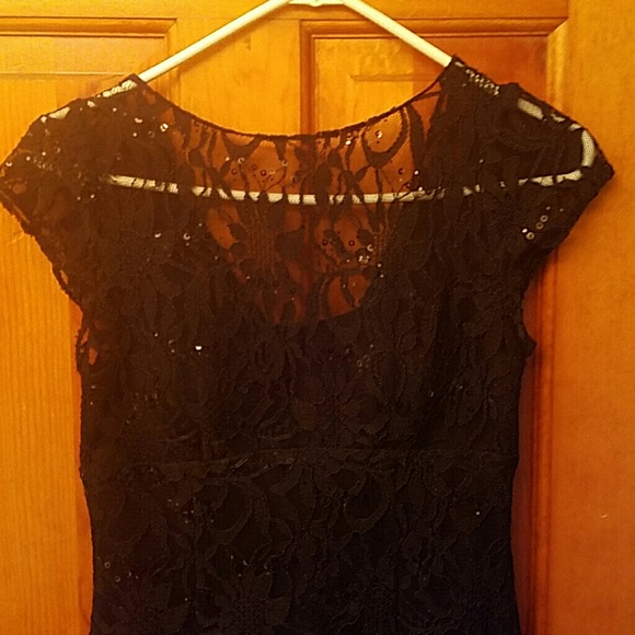 Adrianna Papell cap sleeved mini dress.