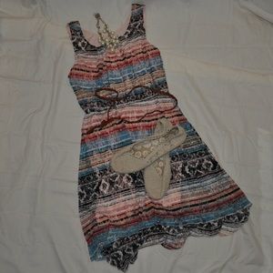 High-low Aztec design dress