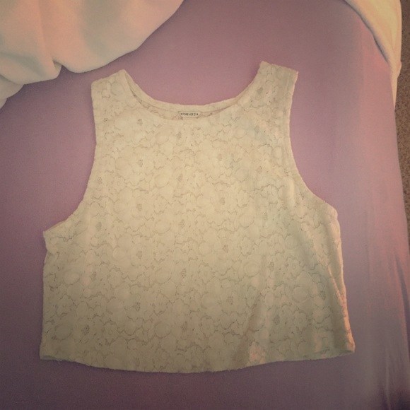 Lace floral crop top