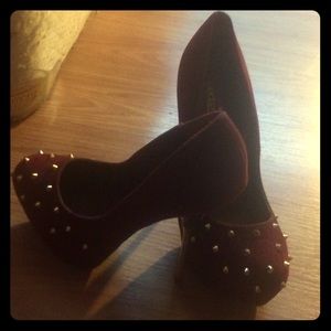 Dark red heels