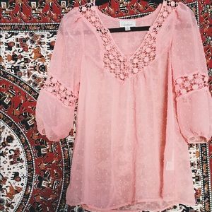 Pink chiffon blouse