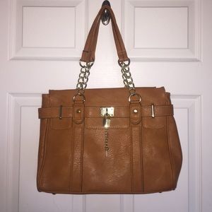 Tan Leather purse with Gold