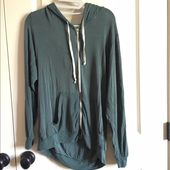 Forest green Brandy Melville zip up hoodie
