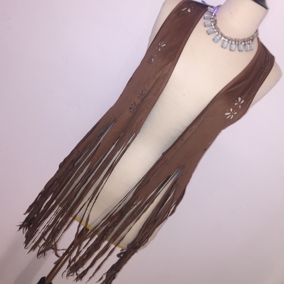 KORI AMERICA SUEDE FRINGE VEST