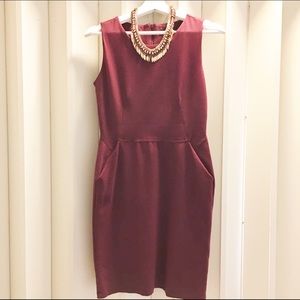 Burgundy Work Dress