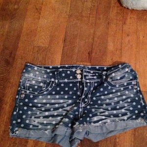 Vanity Polka Dot Jean Shorts