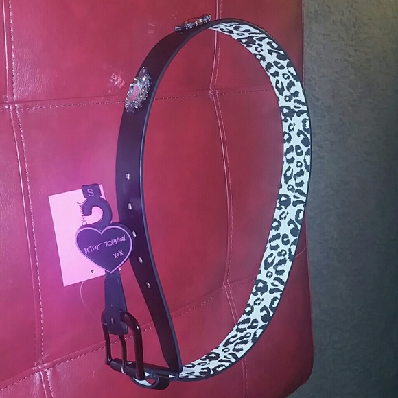 Betsy Johnson  black bling belt