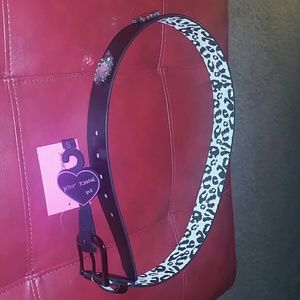Betsy Johnson  black bling belt
