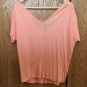 Orange and white striped shirt. Old navy