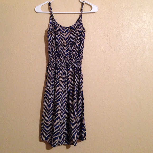 Blue and black dress