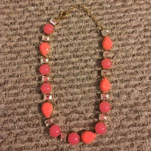 J crew coral and pink stone necklace