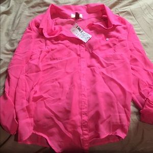 L.e.i button up blouse, size medium